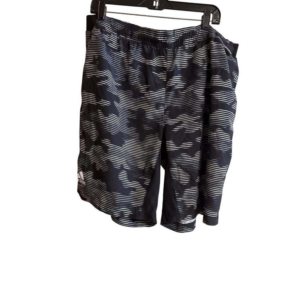 Adidas Mens Climacool Striped Black & White Athletic Shorts 2XL - Breathable & C